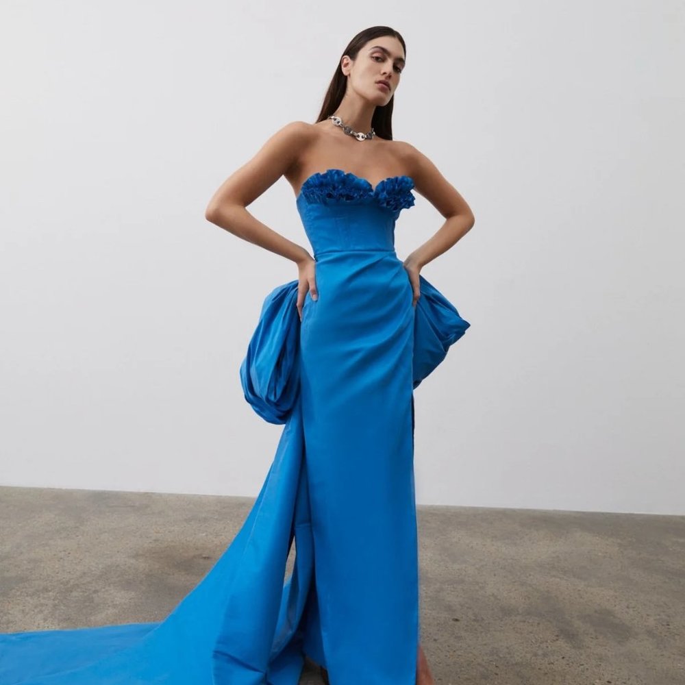 Blue Romy Gown by Rachel Gilbert